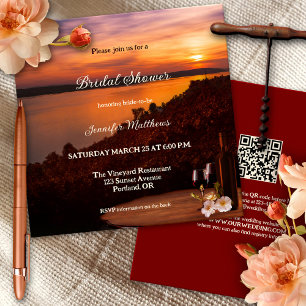 Invitación Vinos al atardecer o ducha de novia en viñas