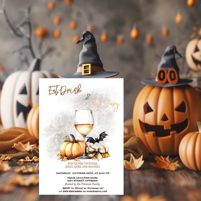 Invitación Vinos de calabaza y cócteles Halloween (Subido por el creador)