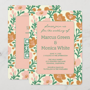 Invitación Vinos de flores silvestres Personalizado verde ros