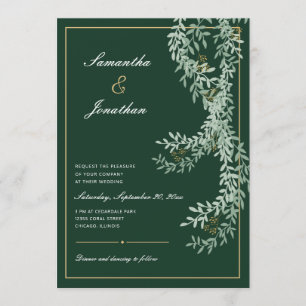 Invitación Vinos de hojas verdes de sabio Boda verde esmera