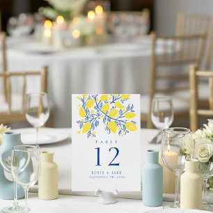 Invitación Vinos de limón brillante Tabla Número de asiento G