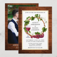 Vinos de uva acuarela Wreath Wreath Photo Boda