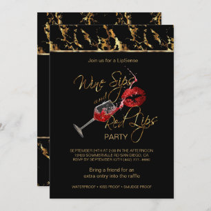 Invitación Vinos y labios rojos Fiesta de Lipsense