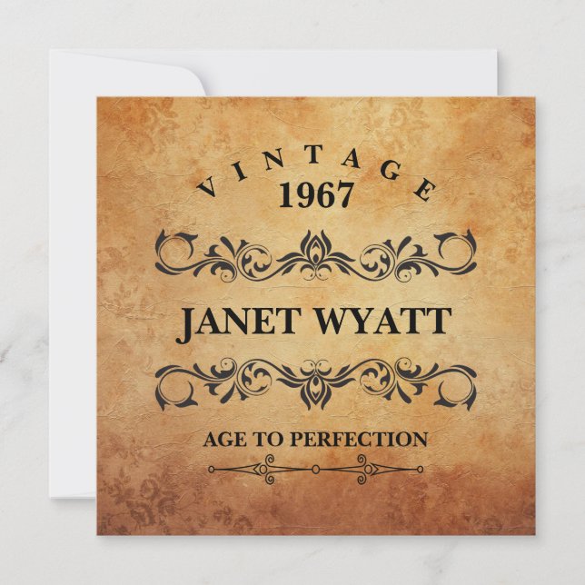 Invitación VIntage 00th Birthday Party Invitation (Anverso)