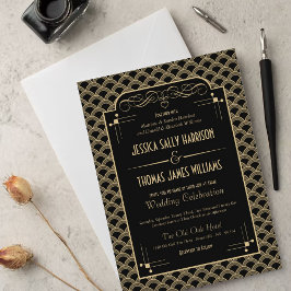 Invitación Vintage 1920's Art Deco Gatsby Wedding Collection