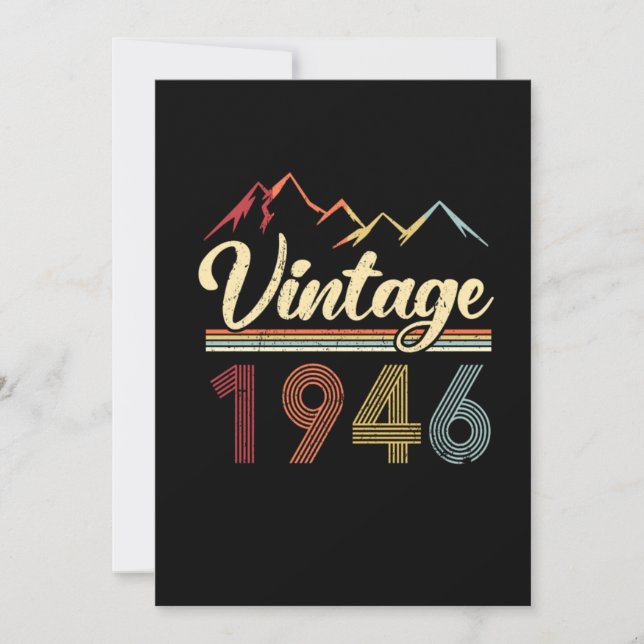 Invitación Vintage 1946 75th Birthday Retro 75 años (Anverso)