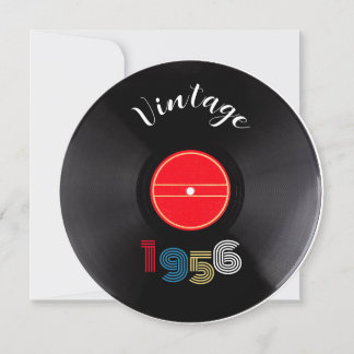 Invitación Vintage 1956 Record 70th Birthday Retro Stripe
