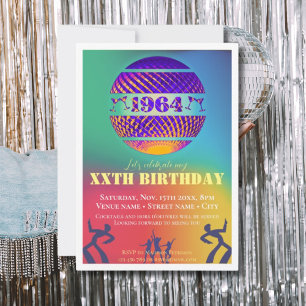 Invitación Vintage 1964 fiesta de cumpleaños número 61