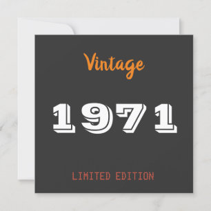 Invitación Vintage 1971 edición limitada 50 cumpleaños regalo