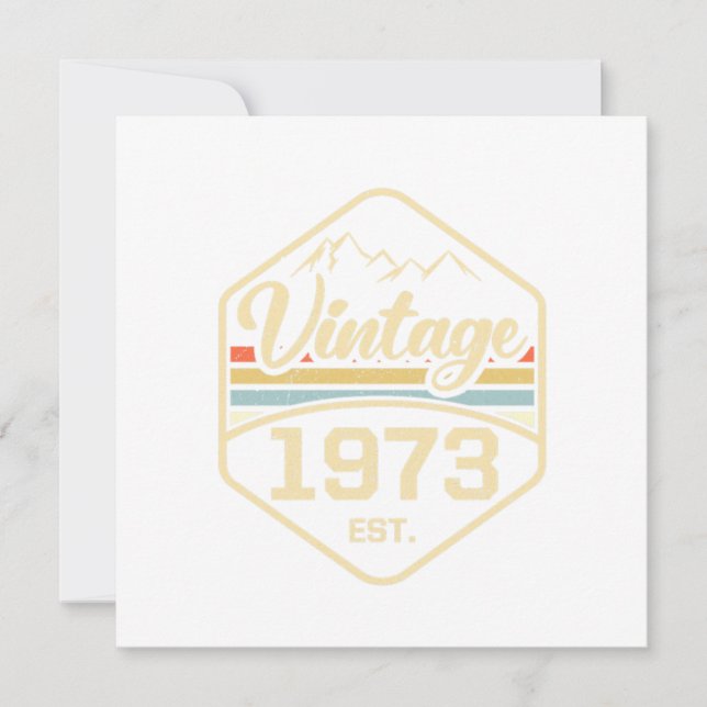 Invitación Vintage 1973 Est 48th Birthday Gift (Anverso)