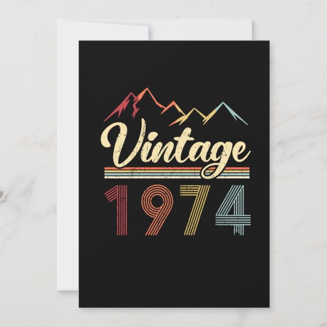 Invitación Vintage 1974 47th Birthday Retro 47 años (Anverso)