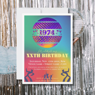 Invitación Vintage 1974 51ª fiesta de cumpleaños