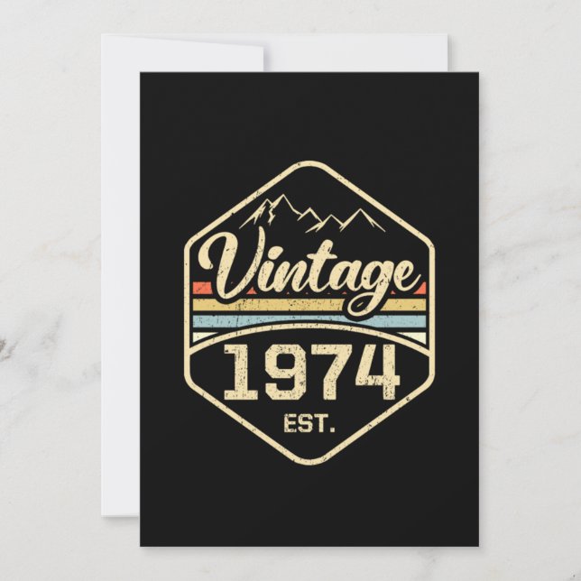 Invitación Vintage 1974 Est 47th Birthday Gift (Anverso)