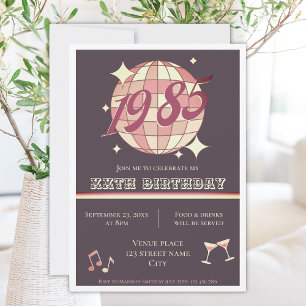 Invitación Vintage 1985 39ª fiesta de cumpleaños 40ª Invitaci