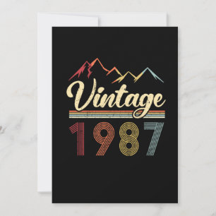 Invitación Vintage 1987 34th Birthday Retro de 34 años