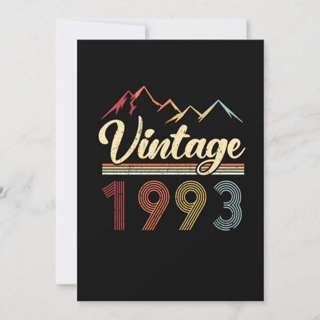 Invitación Vintage 1993 28th Birthday Retro 28 años (Anverso)