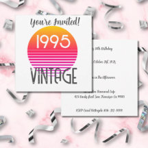 Vintage 1995 Neon Retro Stripe Sun 30 cumpleaños