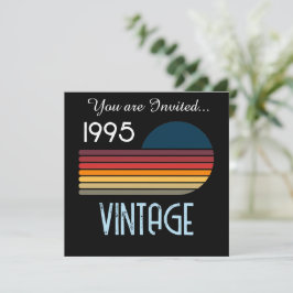 Invitación Vintage 1995 Retro Stripe Sun 30 cumpleaños