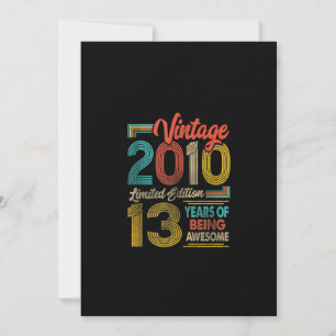 Invitación Vintage 2010 de 13 años Regalos 13 años