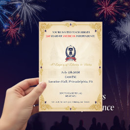 Invitación Vintage 250 Años de Independencia Americana