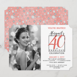 Invitación Vintage 40 y Fabulous Any Birthday