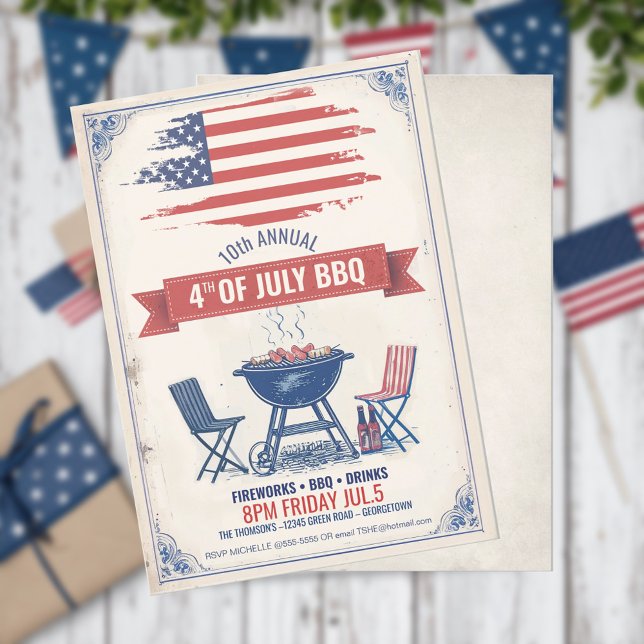 Invitación Vintage 4 de julio BBQ ID1105 (Subido por el creador)