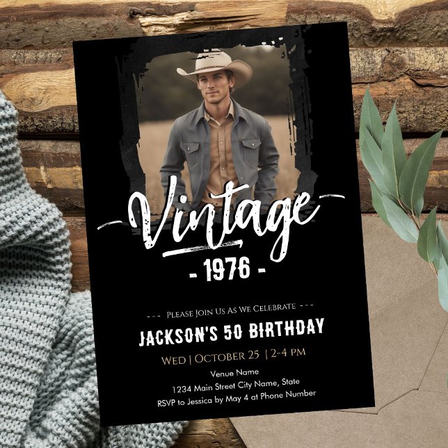 Invitación Vintage 50th Birthday  (Subido por el creador)
