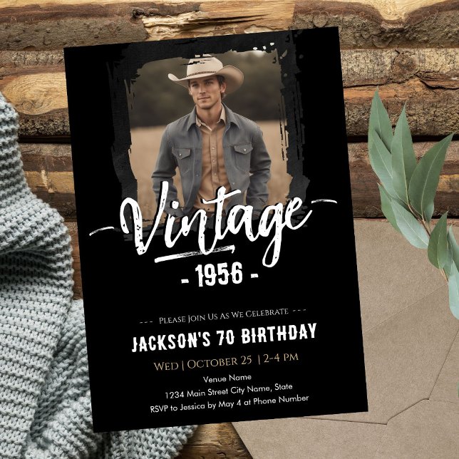 Invitación Vintage 70th Birthday  (Subido por el creador)