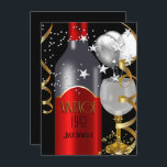 Invitación Vintage 70th Birthday Red Wine Black Gold Silver<br><div class="desc">Elegante Vintage 70th Red Black Silver Metalizado look Birthday Party Balloons Wine para cualquier edad. Hombres o Mujeres,  40,  50,  60,  70,  80,  100.</div>