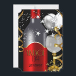 Invitación Vintage 70th Birthday Red Wine Black Gold Silver 2<br><div class="desc">Elegante Vintage 70th Red Black Silver Metalizado look fiesta de cumpleaños. Vino de globos para cualquier edad. Hombres o mujeres adultos,  40,  50,  60,  70,  80,  100.</div>