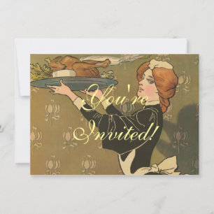 Invitación Vintage Acción de Gracias Turquía