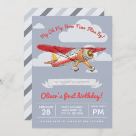 Invitación Vintage Airplane Birday