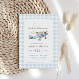 Invitación Vintage Airplane Boy Baby Shower