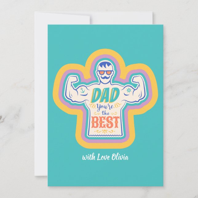 Invitación vintage al Día del Padre. (Anverso)