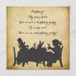 Invitación Vintage Alicia en cumpleaños de la fiesta del té
