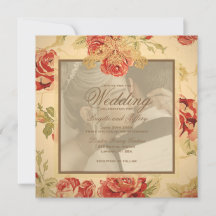 Vintage amarillo rústico rojo rosa de la boda de l