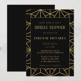 Invitación Vintage años 1920 art deco geométrico Ducha de nov