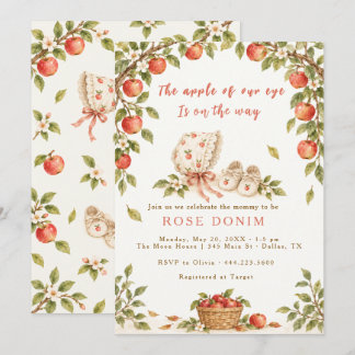 Invitación Vintage Apple of our Eye Baby quilt Shower de Otoñ
