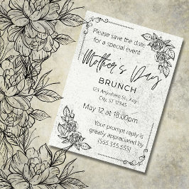 Invitación Vintage, Apreciación de la maternidad, brunch mate