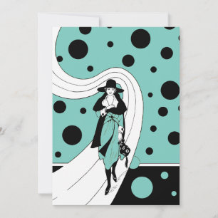 Invitación Vintage Art Deco Fashion Show Bachelorette Party