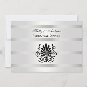 Invitación Vintage Art Deco Plume Blanco Negro H Ensayo Din