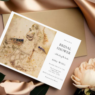 Invitación Vintage Art Nouveau Floral Bridal Shower