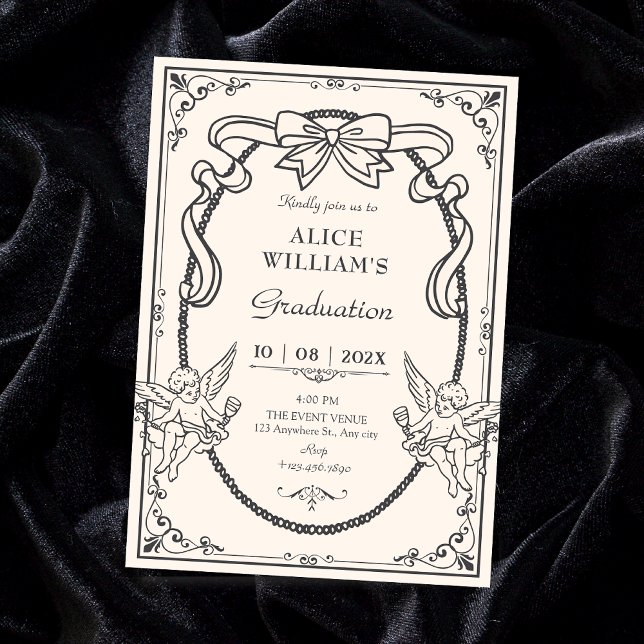 Invitación Vintage artistic baroque graduation (Subido por el creador)