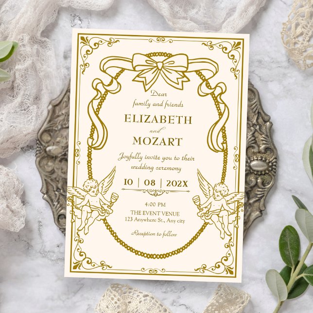 Invitación Vintage artistic baroque wedding  (Subido por el creador)