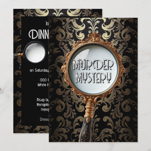 Invitación Vintage asesinato misterio cena fiesta retro DIY