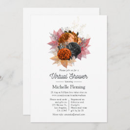Invitación Vintage Autumn Floral Bouquet Virtual Shower