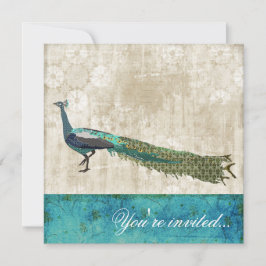 Invitación Vintage azul y blanco Invitatio del mar pintado