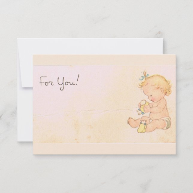 Invitación Vintage Baby Girl Baby Shower (Anverso)