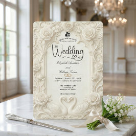 Invitación Vintage Baroque Archway Sculpted Roses Wedding  
