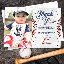 Invitación Vintage Baseball Boy Birday Photo You Card